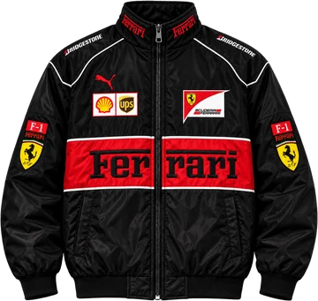 Ferrari F1 Oversized Jacket — Red & White